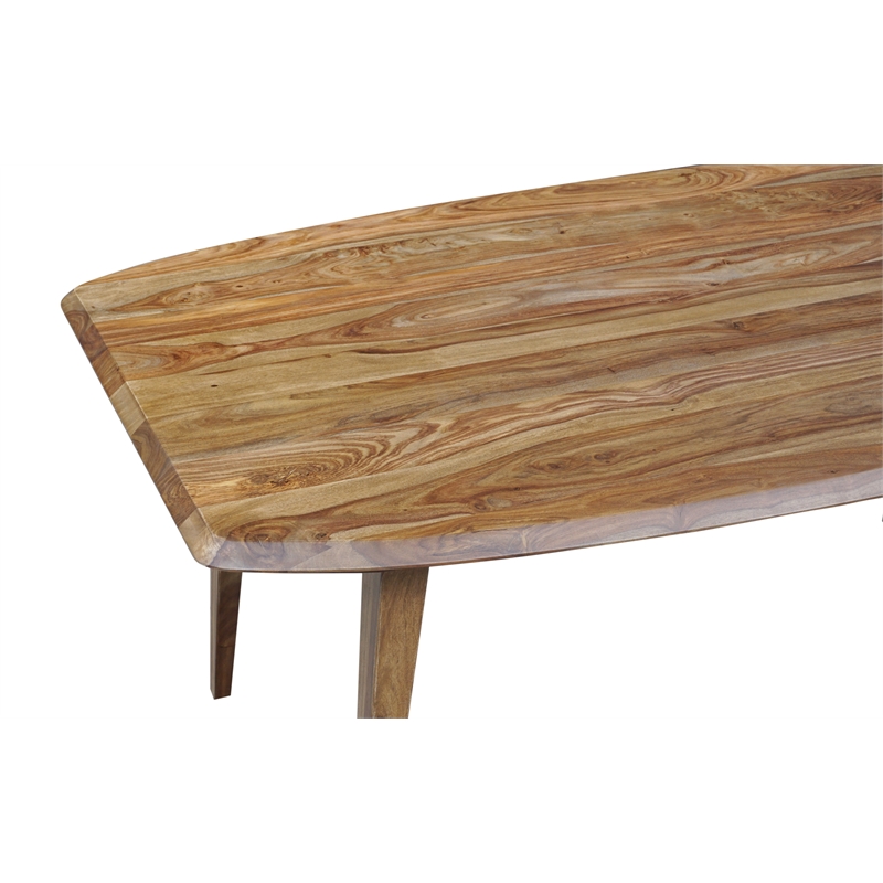 Pemberly Row Modern Solid Sheesham Wood Dining Table in Natural