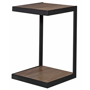 Pemberly Row Contemporary Solid Sheesham Wood C Table in Natural (Set of 2)