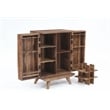 Pemberly Row Contemporary Solid Sheesham Wood Bar in Light Brown