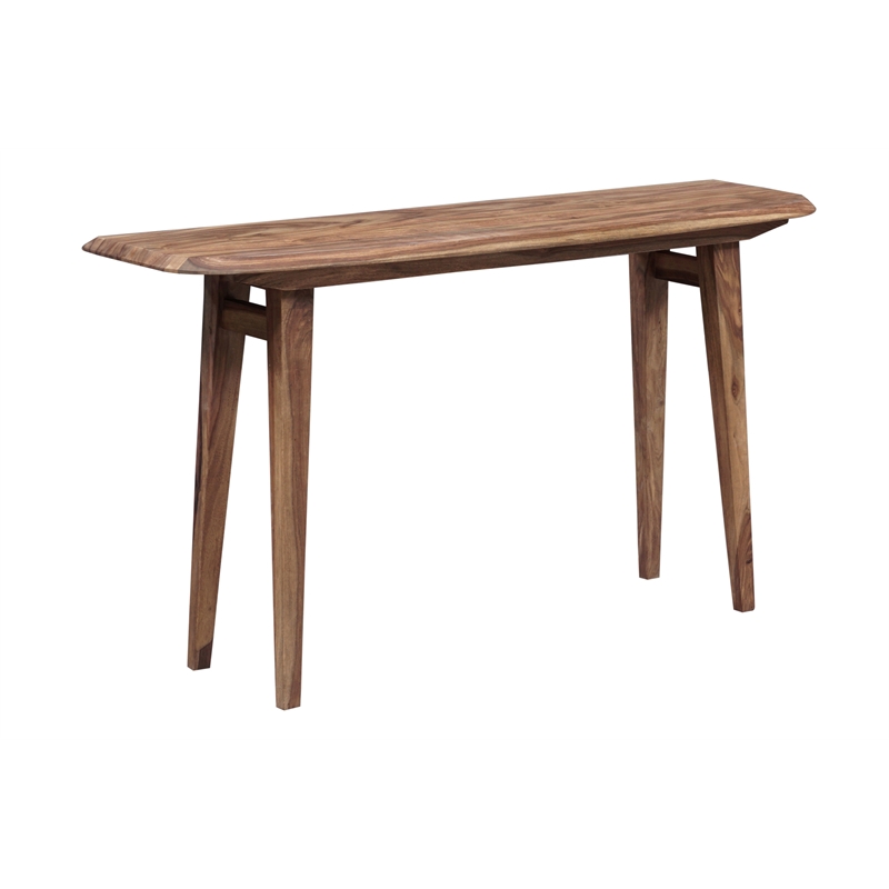 Pemberly Row Modern Solid Sheesham Wood Console Table in Natural
