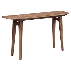 Pemberly Row Modern Solid Sheesham Wood Console Table in Natural