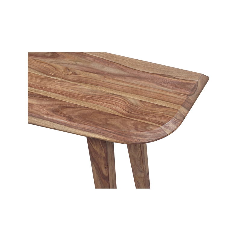 Pemberly Row Modern Solid Sheesham Wood Console Table in Natural