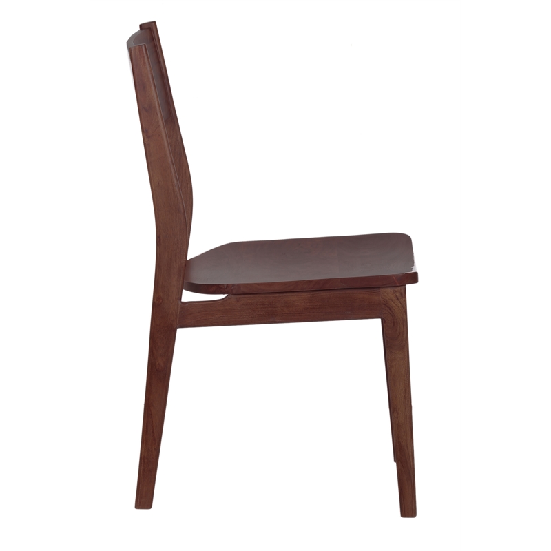 Pemberly Row Contemporary Solid Acacia Wood Dining Chair in Brown