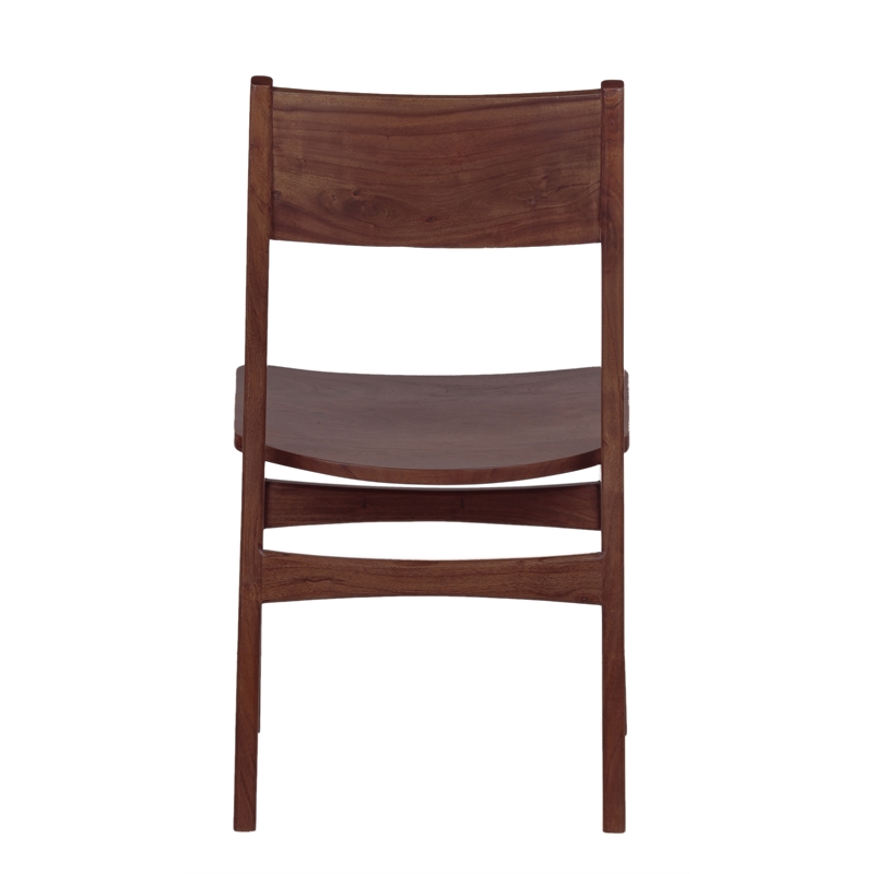 Pemberly Row Contemporary Solid Acacia Wood Dining Chair in Brown