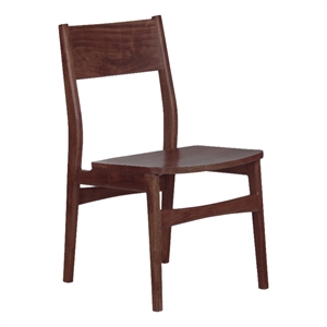Pemberly Row Contemporary Solid Acacia Wood Dining Chair in Brown