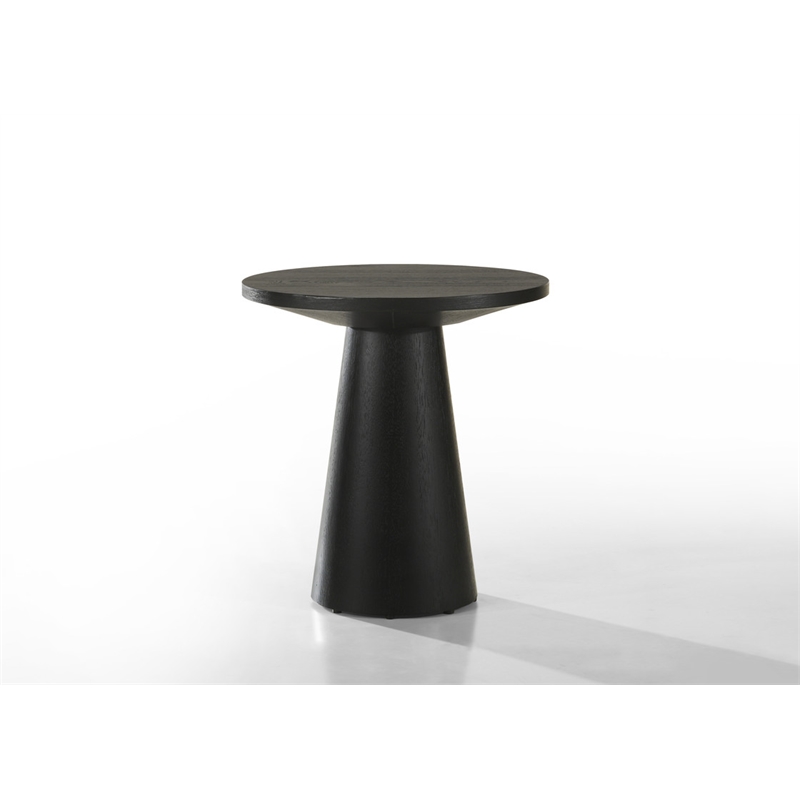 Pemberley Row Wood Ebony Black Coffee, End and Console Table Set Round Natural Wood Grain Variation Unassembled
