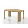 Pemberly Row Wood Oak Finish Extendable Rectangular Dining Set w/ Cream Chair