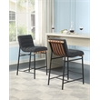 Pemberly Row Modern Dark Gray Boucle Fabric Counter Height Chair