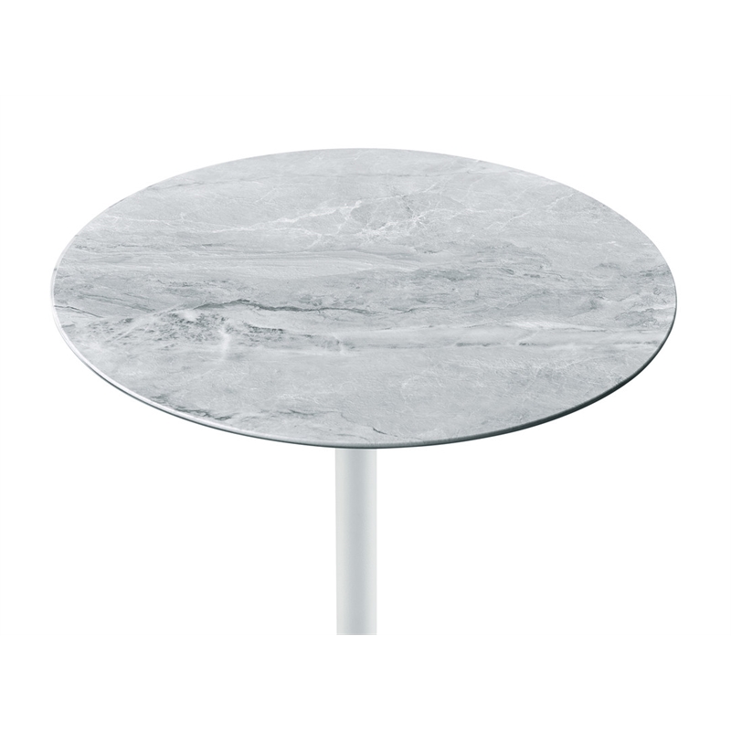 Pemberly Row End Table with Height Adjustable Gray Marble Textured Glass Top