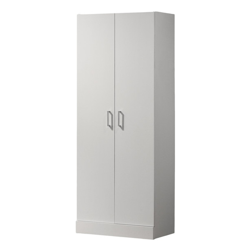 Pemberly Row 3-Shelf Engineered Wood Storage Cabinet in White
