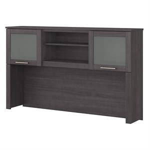 Pemberly Row Modern 60W Desk Hutch in Storm Gray - Engineered Wood