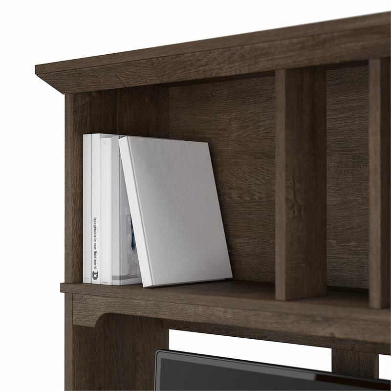 Pemberly Row 60W Hutch for L Shaped Desk in Ash Brown - Engineered Wood