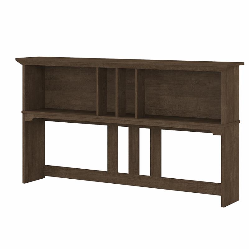 Pemberly Row 60W Hutch for L Shaped Desk in Ash Brown - Engineered Wood