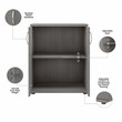Pemberly Row Engineered Wood Garage Storage Cabinet with Doors in Platinum Gray