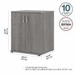 Pemberly Row Engineered Wood Garage Storage Cabinet with Doors in Platinum Gray