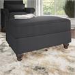 Pemberly Row Storage Ottoman in Charcoal Gray Herringbone Fabric