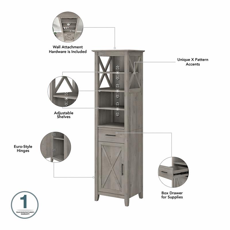 Pemberley Row Engineered Wood Driftwood Gray Bathroom Storage Cabinet and Space Saver Rectangular 68