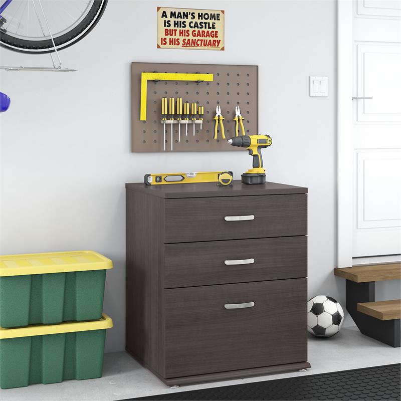 Pemberly Row Garage Storage Cabinet with Drawers in Storm Gray - Engineered Wood