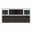Pemberly Row 72W Desk Hutch in White and Storm Gray - Engineered Wood