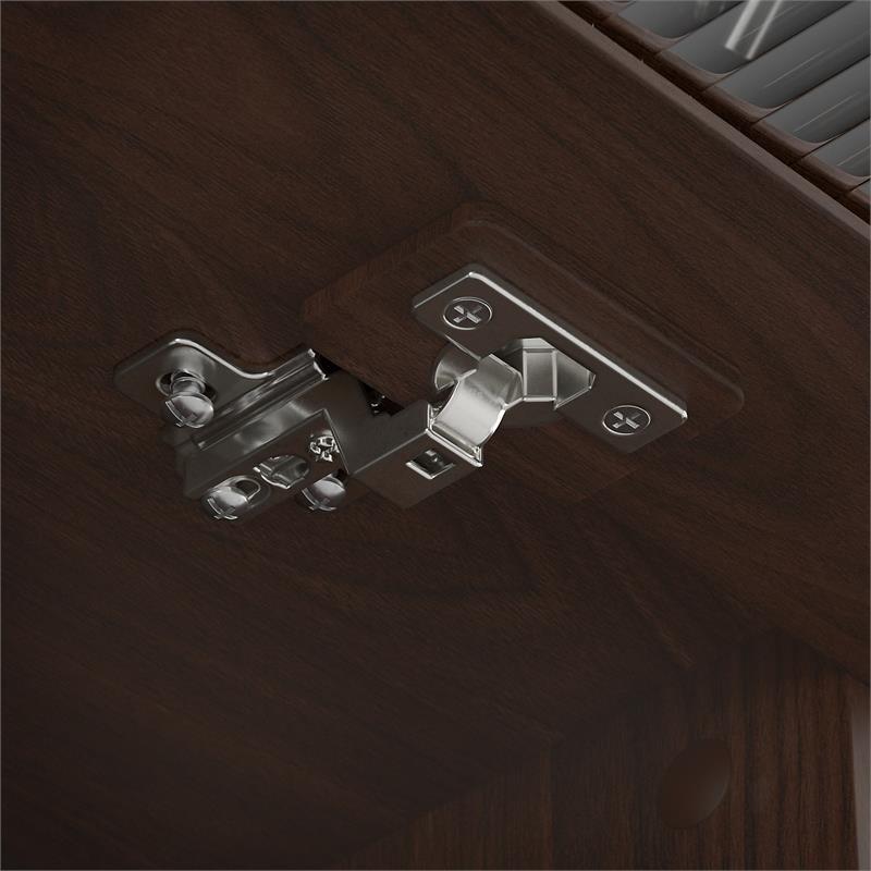Pemberly Row Modern 60W Hutch in Modern Walnut - Engineered Wood