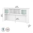 Pemberly Row Modern 72W Desk Hutch in White - Engineered Wood