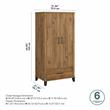 Pemberly Row Tall Kitchen Pantry Cabinet in Fresh Walnut - Engineered Wood