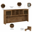 Pemberley Row Engineered Wood Fresh Walnut Desk Hutch Rectangular 72