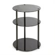 Pemberly Row Classic Glass 3 Tier Round Accent Table in Black