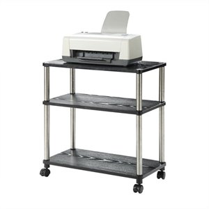Pemberly Row Modern / Contemporary Office Caddy in Black Wood Finish