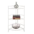 Pemberly Row Modern Corner Plant Stand in White Metal Frame Finish