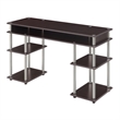 Pemberly Row Contemporary Writing Desk in Espresso Wood Finish