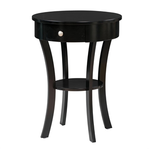 Pemberly Row Modern / Contemporary End Table in Black Wood Finish