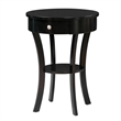 Pemberly Row Modern / Contemporary End Table in Black Wood Finish