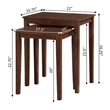 Pemberly Row Contemporary Nesting End Tables in Espresso Wood
