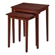 Pemberley Row Mahogany Wood Brown Nesting End Tables Rectangular Set of Two 26.25