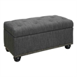 Pemberly Row Modern / Contemporary Storage Ottoman in Gray Fabric