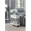 Pemberly Row Modern Electric Flip-Top Table in White Wood Finish