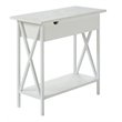 Pemberly Row Modern Electric Flip-Top Table in White Wood Finish