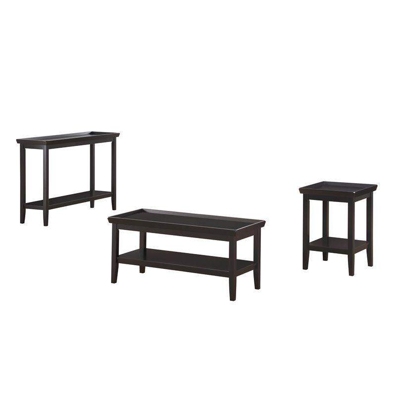Pemberly Row Modern / Contemporary End Table in Black Wood Finish