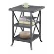 Pemberly Row Modern Three-Tier End Table in Gray Wood Finish