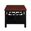 Pemberly Row Modern Coffee Table in Cherry and Black Wood Finish