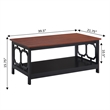 Pemberly Row Modern Coffee Table in Cherry and Black Wood Finish