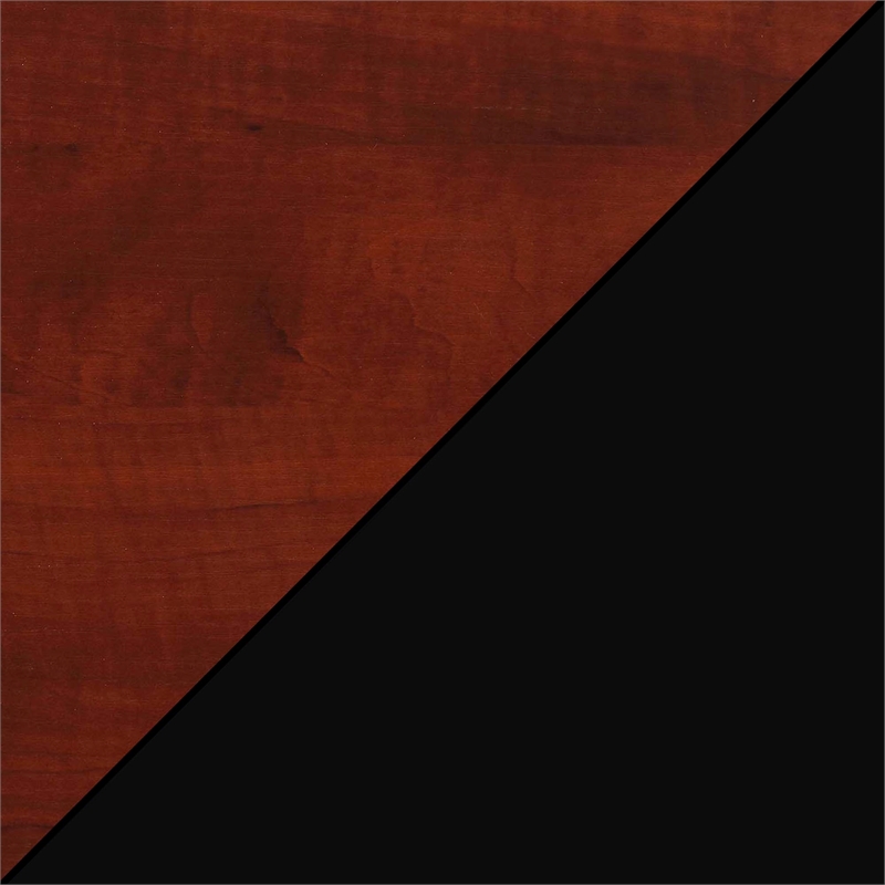 Pemberly Row Modern Coffee Table in Cherry and Black Wood Finish