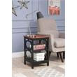 Pemberley Row Wood Cherry and Black End Table Octagonal 15.75