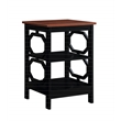 Pemberley Row Wood Cherry and Black End Table Octagonal 15.75
