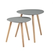 Pemberly Row Contemporary Nesting End Tables in Gray Wood Finish