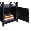 Pemberly Row Modern End Table with Cabinet in Black Wood Finish