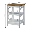 Pemberly Row End Table in White and Driftwood Brown Wood Finish