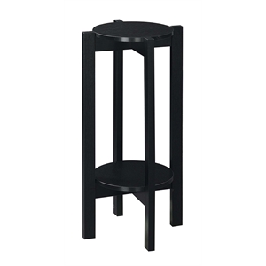 Pemberly Row Contemporary Deluxe Plant Stand in Black Wood Finish