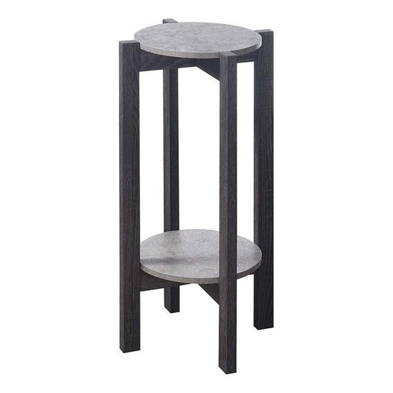 Pemberly Row Contemporary Deluxe Plant Stand in Gray Wood Finish